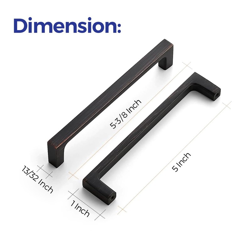 Ravinte 15 Pack Solid 5 Inch Kitchen Square Cabinet Handles