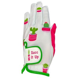 Giggle Golf Women's Golf Gloves (Small, Worn On Left Hand, Succulent)