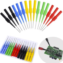 RUNCCI-YUN 15pcs back probe pins,Multimeter probe pins,Test Lead Back Probe Automotive Back Probe for Car Repairing and Laboratory Electric Multimeter Testing (Red Blue Black Yellow Green)