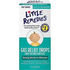 Little Remedies Gotas de alivio de gas, sabor a bayas naturales, seguras para recién nacidos, 1.0 onzas líquidas (paquete de 2)