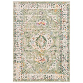 SAFAVIEH Madison Collection Area Rug - 6' x 9', Sage & Ivory, Boho Oriental Distressed Design, Non-Shedding & Easy Care, Ideal for High Traffic Areas in Living Room, Bedroom, Dining (MAD468W-6)