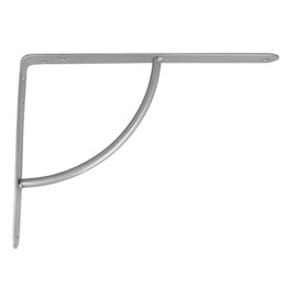 Amig - Shelf Bracket Stainless Steel Model 12 | Metal Bracket for Shelves | Shelf Bracket | Colour: Metallic Grey | Dimensions: 250 x 200 mm | Recommended Max Weight: 90 kg