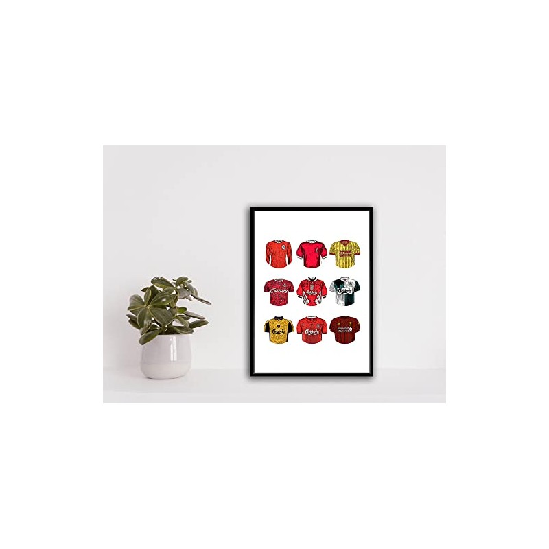 Liverpool FC Print - Classic Football Kits (A4 Print)