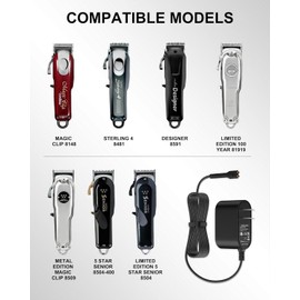 Replacement for Wahl Magic Clipper Cordless Charger, 4V Clipper Charger Compatible with Wahl 8164/8591/8148/8504, 5-Star Magic Clip Cordless Trimmer, 1919 100 Year Hair Clipper