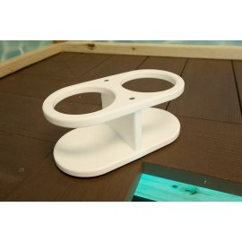Trimmed Out Boat Marine Double Cup Holder Cupholder  White Starboard