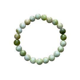 GAF TREASURES Chinese Jade Crystal Bead Bracelet 8mm, Genuine Chinese Jade Stretch Gemstone Bracelet, Healing Crystal Bracelet, Gift for Men & Women (10)