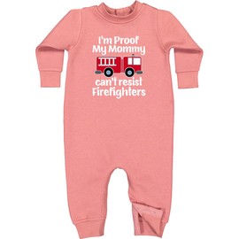 inktastic Firefighter Daddy Baby Fireman Baby Fleece Romper 12 Months Mauve 3a74b