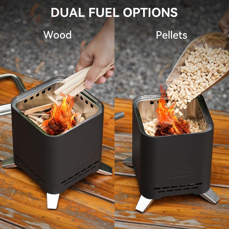 ONLYFIRE OUTDOOR LIVING 2-in-1 Smokeless Fire Pit with Pot Bracket