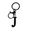 ORUZA Letter Keyring Alphabet Initial Keychain, Black Metal Letter Key