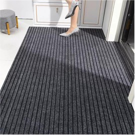 Felpudo Entrada Casa Interior Y Exterior, Alfombra Antideslizante Y Lavable, Tapete Absorbente con Textura 3D, Recortable (6mm), para Puerta, Pasillo, Cocina Y Garaje(100 x 125 cm)