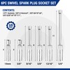 WORKPRO 6 PC Spark Plug Socket, Includes 9/16-inch, 5/8-inch, 13/16-inch,
