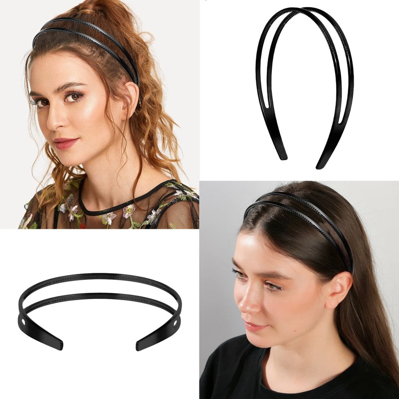 Dazzhues 2 Count Simple and Chic Headbands, Plastic Hair Styling