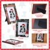 Qunclay 3 Pcs Christmas Picture Frame Winter Snowflakes Wood Picture
