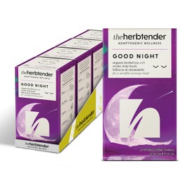 Good Night Organic Evening Tea – Herbal Tea with Chamomile, Hibiscus, Fennel & Reishi – Caffeine Free Evening Tea Bags – Flavoured Tea – 72 x Individually Wrapped Organic Tea Bags – Bedtime Calm