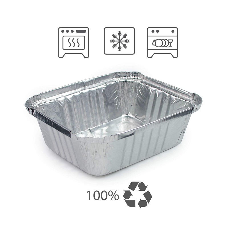 Miamex 25 x Disposable Aluminium Trays with Lids for Transporting