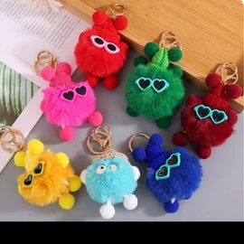 KN Hongdae Onni - Cute fluffy pom-pom keyholder keyring dust doll keyring bag charm AirPods friendship keyring bag doll keyring / KN 홍대온니-귀여운 털뭉치 폼폼이 키홀더 키링 먼지인형키링 백참 에어팟 우정키링 가방인형 열쇠고리