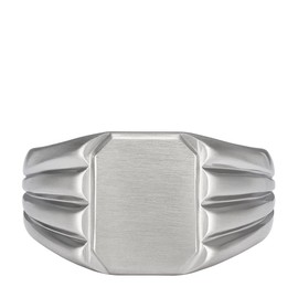 Fossil Ring For Men Silver Tone Stainless Steel, W: 13.3mm, JF04467040