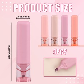 PEUTIER 4pcs Glitter Highlighters, 4.45x0.98in Nebula Glitter Highlighter Markers Sparkly Highlighters School Classroom Supplies for Men Women And Kids(Pink)