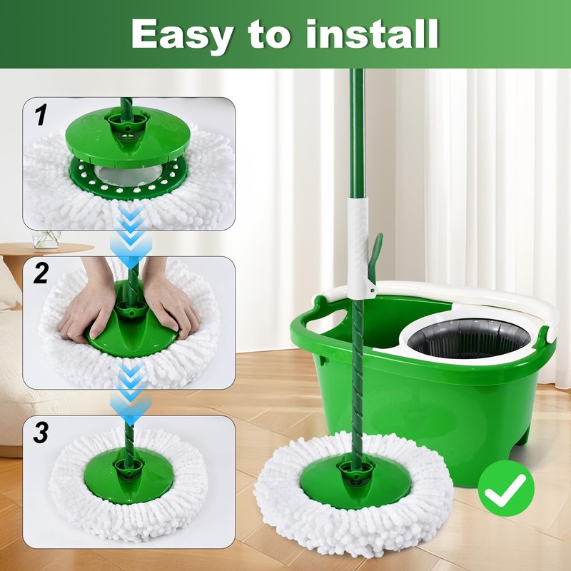 4PSC Spin Mop Head Replacement for Libman Tornado Spin Mops