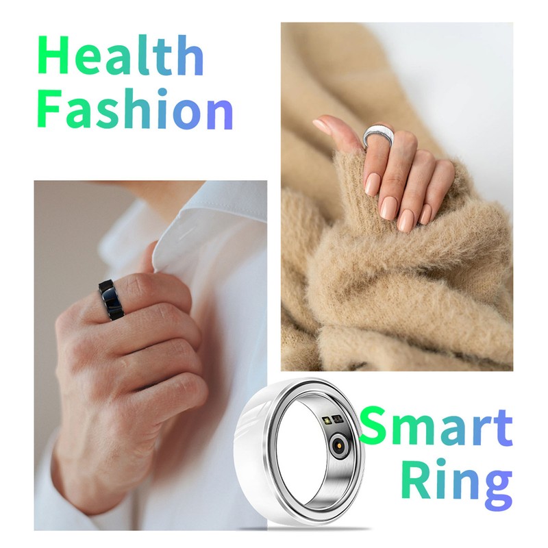 Smart Ring Multifunction Sleep Temperature Monitoring Pedometer 23mah Health Tracker