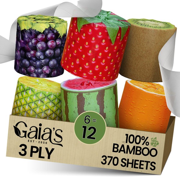 Gaias Premium and Soft FruiTP Organic Bamboo Toilet Paper |
