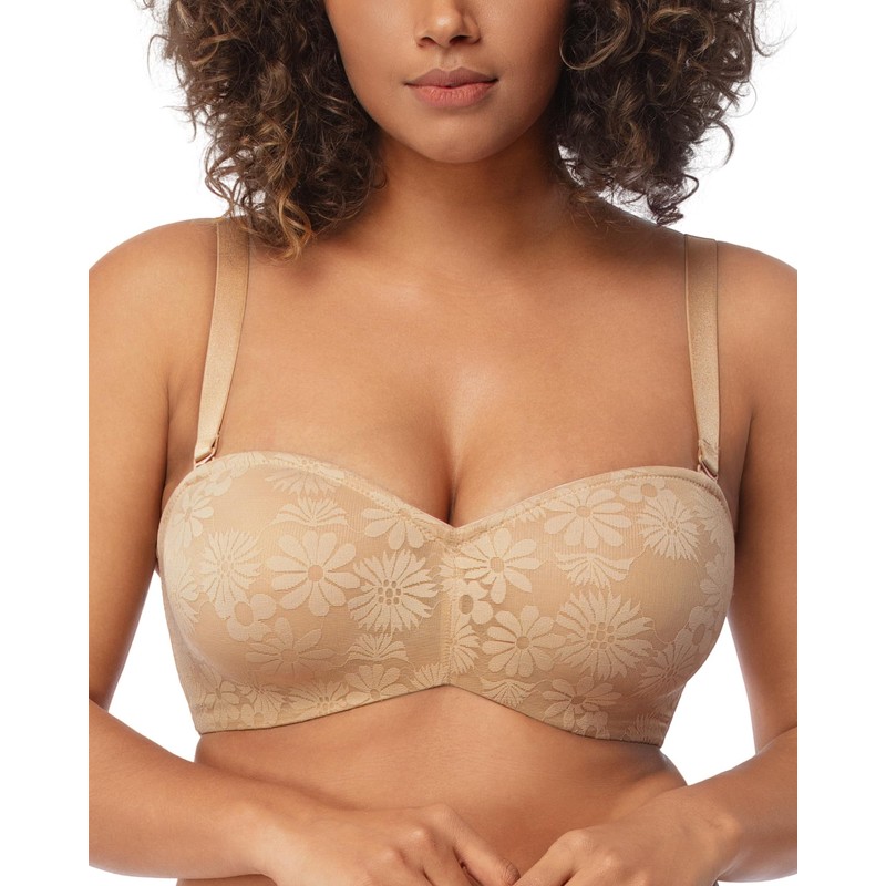 HSIA Women's Strapless Bra for Big Bust, Bandeau Full Coverage