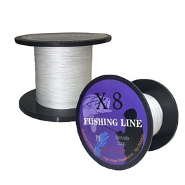 Braided Fishing line 8 Strands 328 Yards high wear-Resistant and high tensile Fishing line Suitable for Freshwater and Saltwater Fishing. The Best Choice for Fishing Giant Fish(White, 20LB)