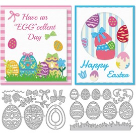DELORIGIN Easter Eggs Cutting Dies Card Making Die Stencil Metal Easter Eggs Theme Die Cuts Scrapbooking Embossing Template Dies for Greeting Cards Craft Paper Album Invitation Festive Decor