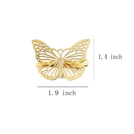 OBTANIM Butterfly Hair Clips, 12 Pcs Cute Metal Butterfly Hair Claw Pins Barrettes Accessories for Girls and Women (Gold)