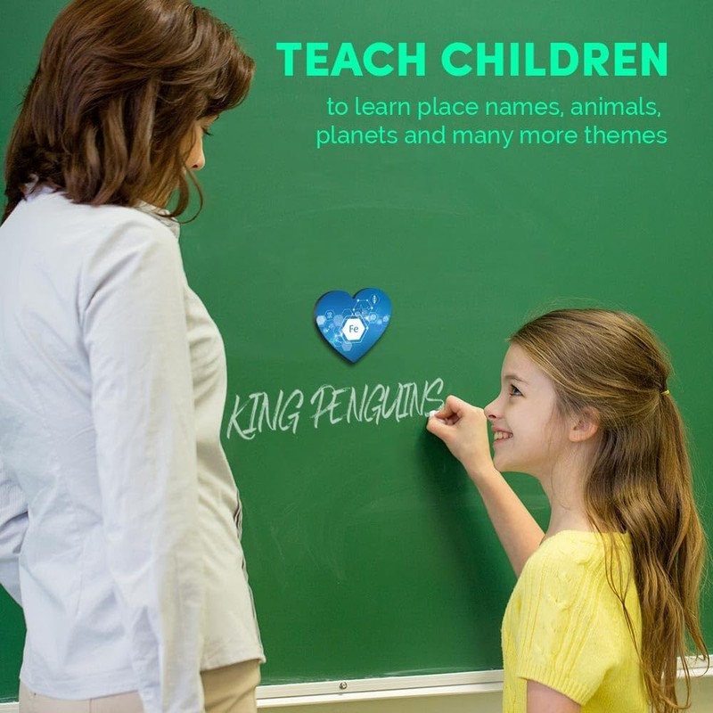 1x Heart MDF Magnet 6cm - Iron Element Fe Science