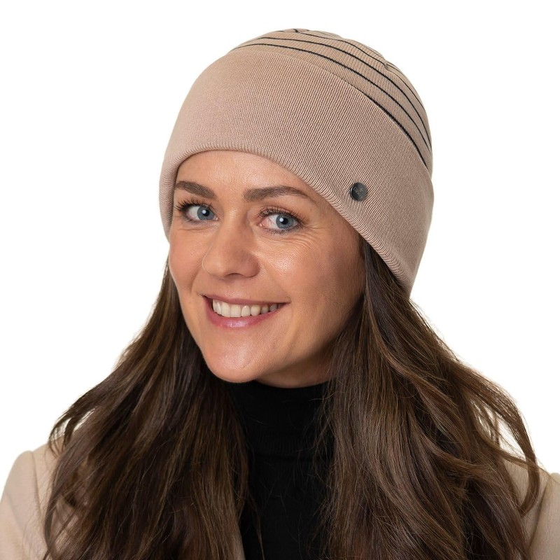 LIERYS Organic Cotton Turn-Up Hat - Beanie Hat - Knitted
