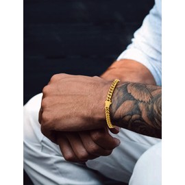 Bandmax Curb Chain Bracelet Men Women Stainless Steel Chain 5 mm Wide Chain Boy Girl Bracelet Cuban Chain Jewellery Accessory