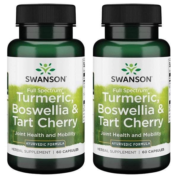 Swanson Full Spectrum Turmeric Boswellia & Tart Cherry Joint Function & Support 60 Capsules 2 Pack