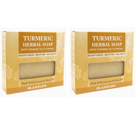 Plantlife Turmeric Bar Soap Pack of 2 - Moisturizing and Soothing Soap for Your Skin - Hand Crafted Using Plant-Based Ingredients - Made in California 4oz Bar