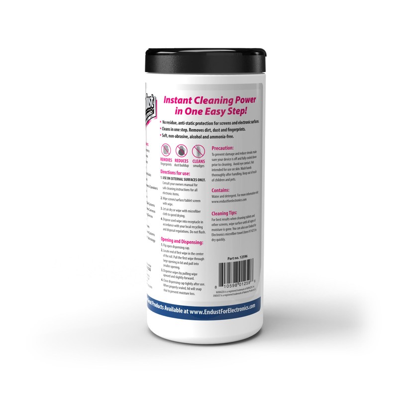 Endust For Electronics Screen Cleaner Wipes, Electronics Surface Cleaning Wipes,