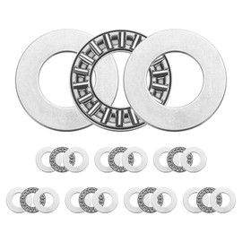 sourcing map AXK1528+2AS Needle Roller Thrust Bearings with Bearing Washers, 15mm Bore Diameter, 28mm OD, 4mm Total Thickness for Lawn Mower Truck Power Steering