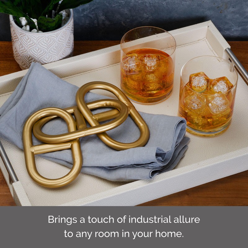 Elements Decorative Gold Metal Links Figurine