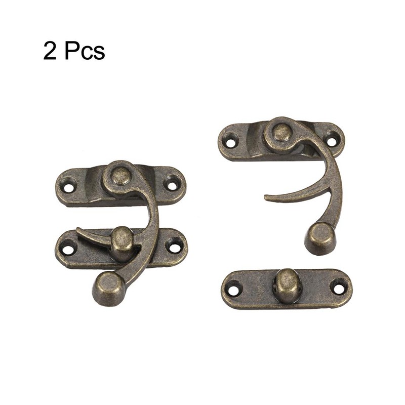 uxcell Antique Vintage Lock Clasp Right Latch Hook Hasp 42mm
