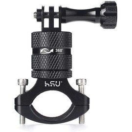HSU Handlebar Seatpost Camera Holder 360° Rotation Aluminum Bicycle Fixing for Hero1211/10/9/8/7/6/5 and Other Action Cameras (Black)