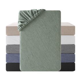 SOULFUL Fitted Sheet 180 x 200 cm, 100% Washed Cotton Bed Sheet Breathable with Linen-Like Handle, Oeko-Tex Certified