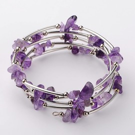 Stocking Stuffers Holiday Outfits for Women 2024 Beaded Bangle Bracelets for Women Multilayer Crystal Wrap Bracelets Stone Bow Beaded Bracelet Bohemian Jewelry for (Purple)