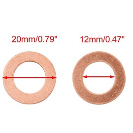 50pcs Copper Crush Metric Washers Flat Sealing Washer 12 x 20 x 1mm,Sealing Gasket