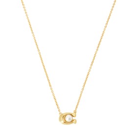 Coach Women's Pearl Signature Pendant Necklace