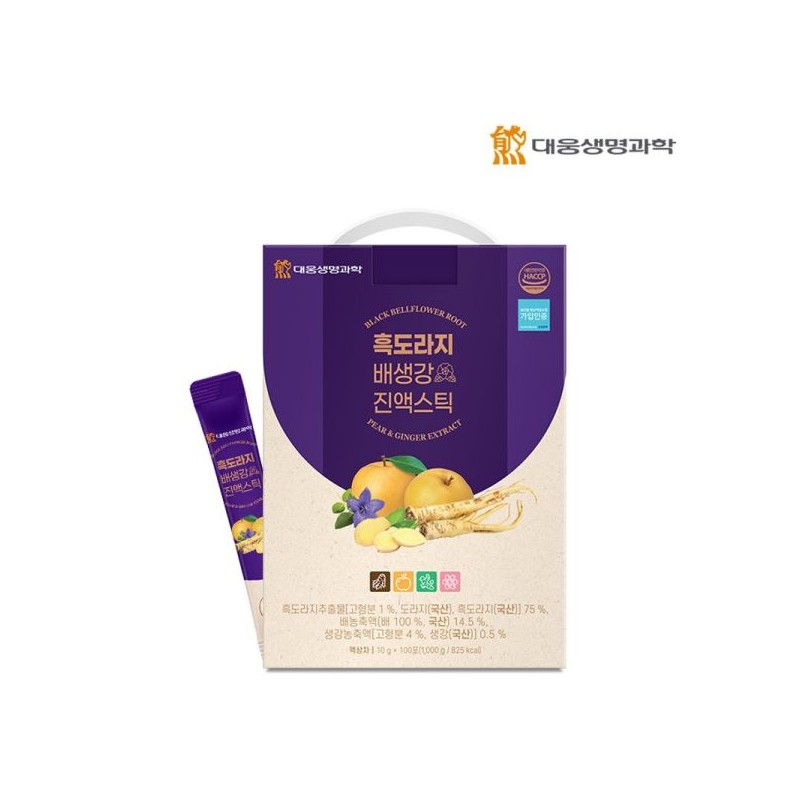 Daewoong Life Science 대웅생명과학 국내산 흑도라지배생강 진액스틱 10g 100포 1박스