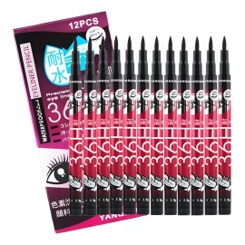 Delineador En Plumin Indeleble Para Ojos 36h Con 12 Piezas