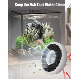 Qnbes Foam and Carbon Rings Filter Fit for Biorb Aquarium, Aquarium Sponge Foam Filter Pad and Carbon Ring, 10 Aquarium Carbon Filters 10 Aquarium Foam Filters 2 Cleaning Brushes 1 Cleaning Cloth