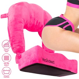 YESINDEED Brazilian Butt Lift Pillow + Back Support – Dr. Approved BBL Foam Pillow Set with Carry Bag, Comfortable & Firm Recovery Cushion for Post Surgery Sitting Relief, Lightweight & Portable, Pink