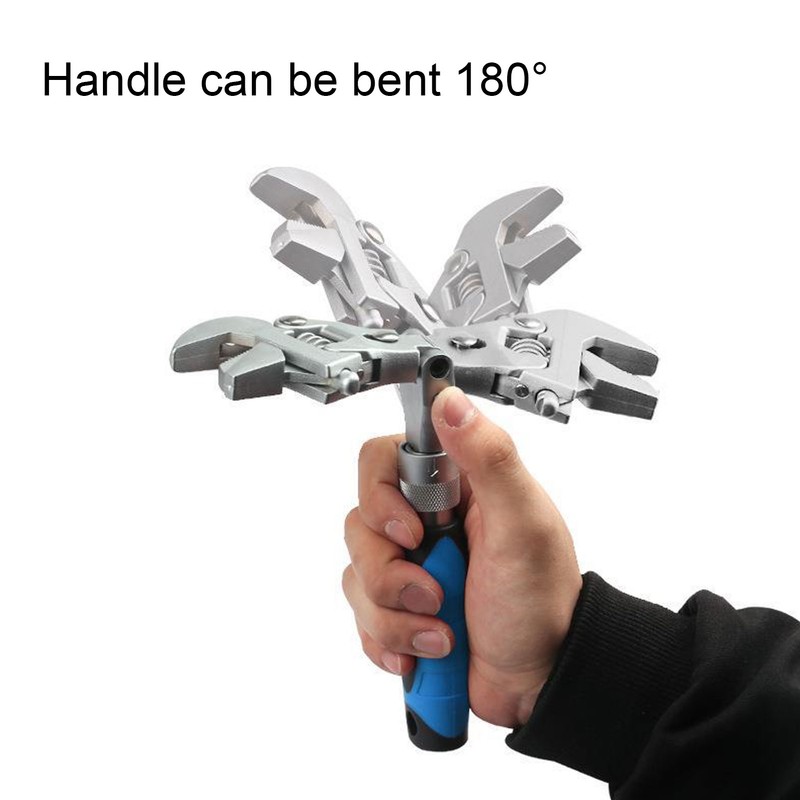 Flexhead Adjustable Wrench 10 to 12in Ratcheting Spanner with Retractable