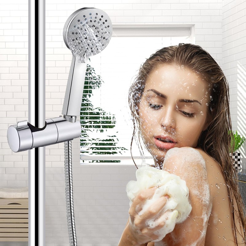 2-Pack Adjustable Shower Head Holder Replacement for Slide Bar Universal