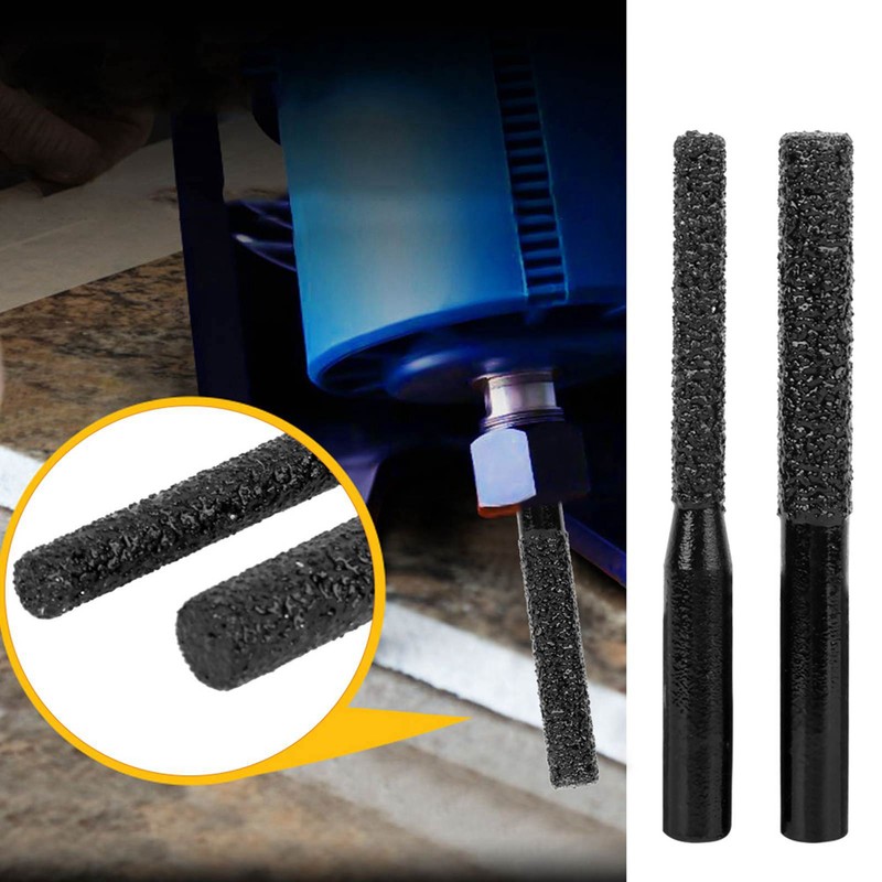 2Pcs Diamond Router Bits Black Brazed Straight Shank for Quartz
